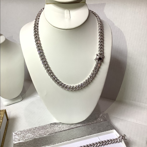 Stainless steel white gold finish chain 10mm20inch